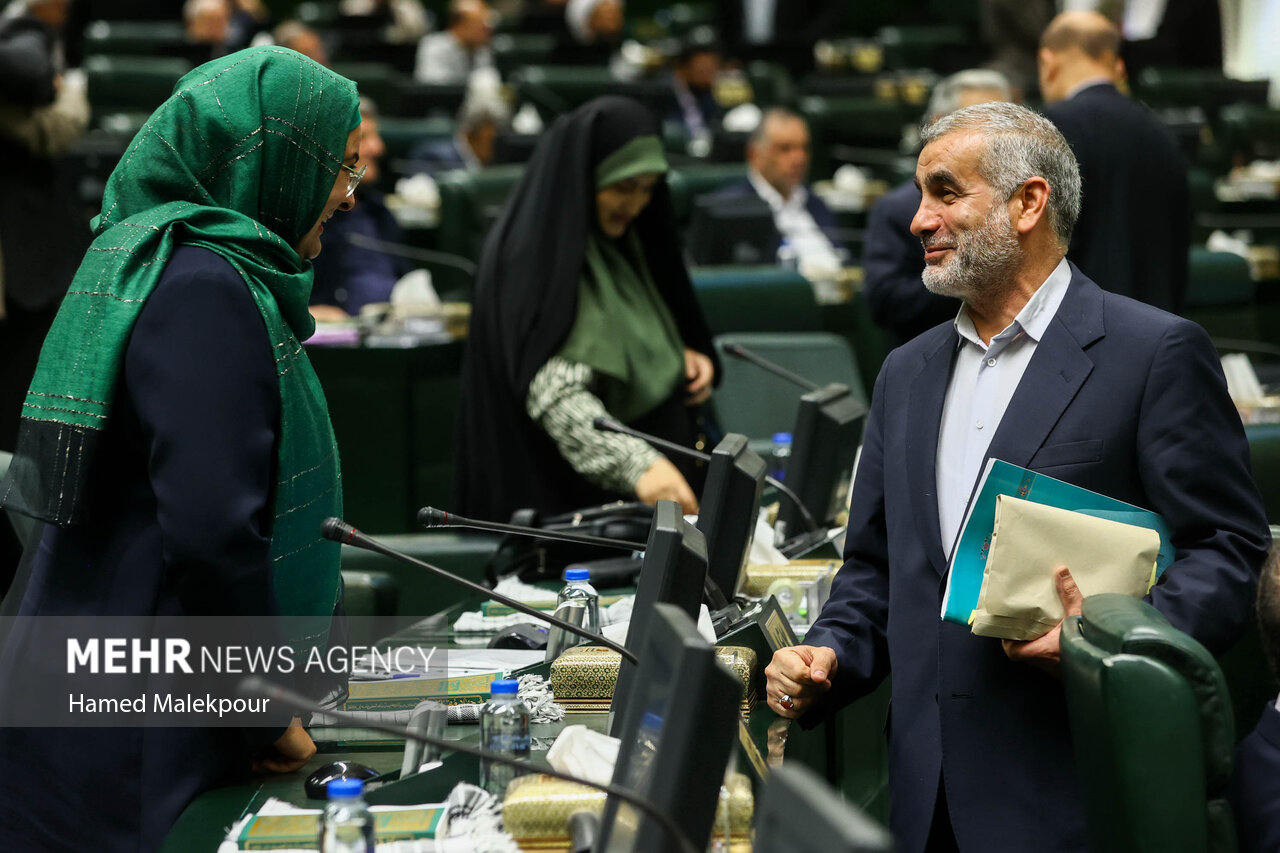 خادمان حرم حضرت عبدالعظیم در صحن مجلس