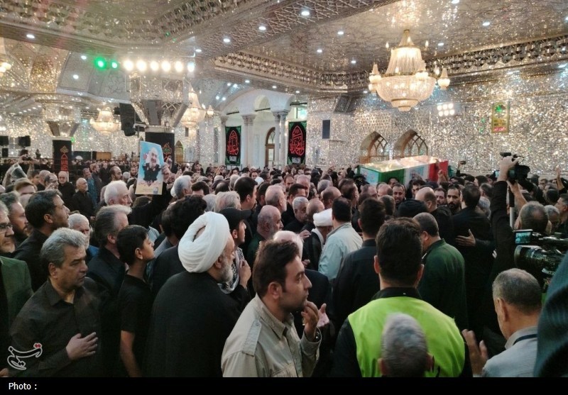 پیکر شهید‌ سلامی ‌در حرم عبدالعظیم‌