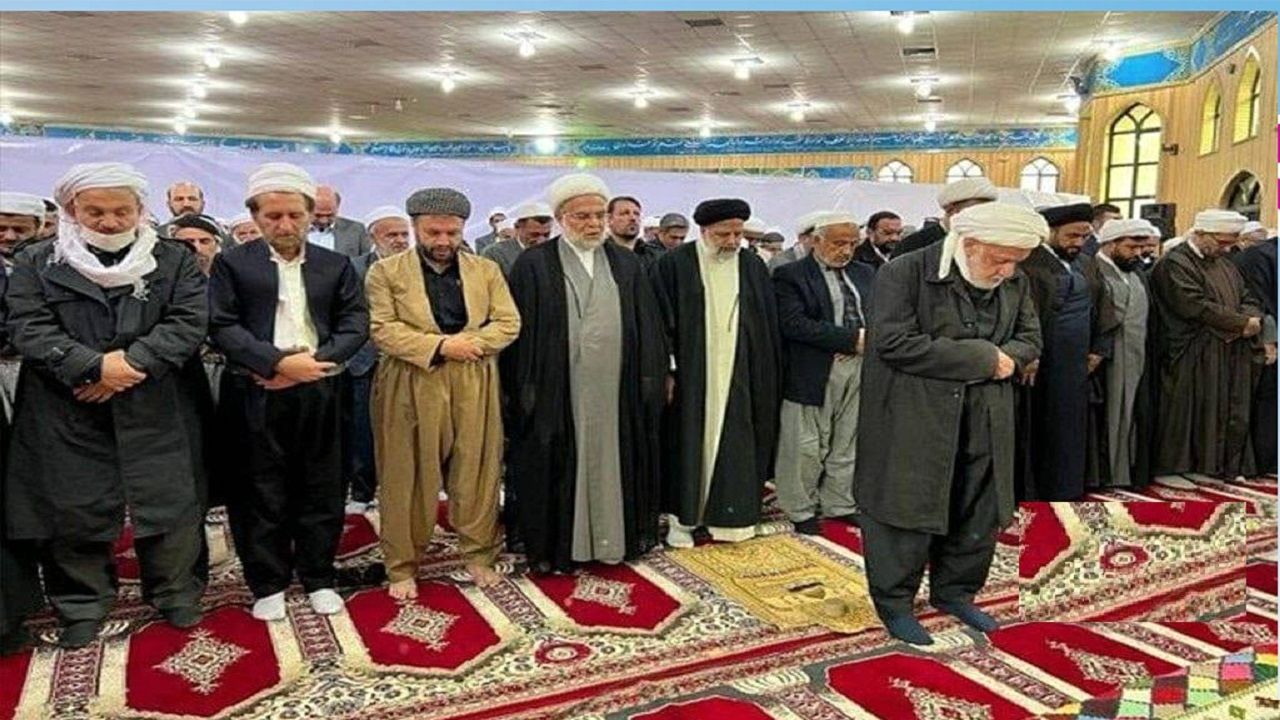 حضور رئیسی در نماز جماعت اهل سنت کردستان +عکس