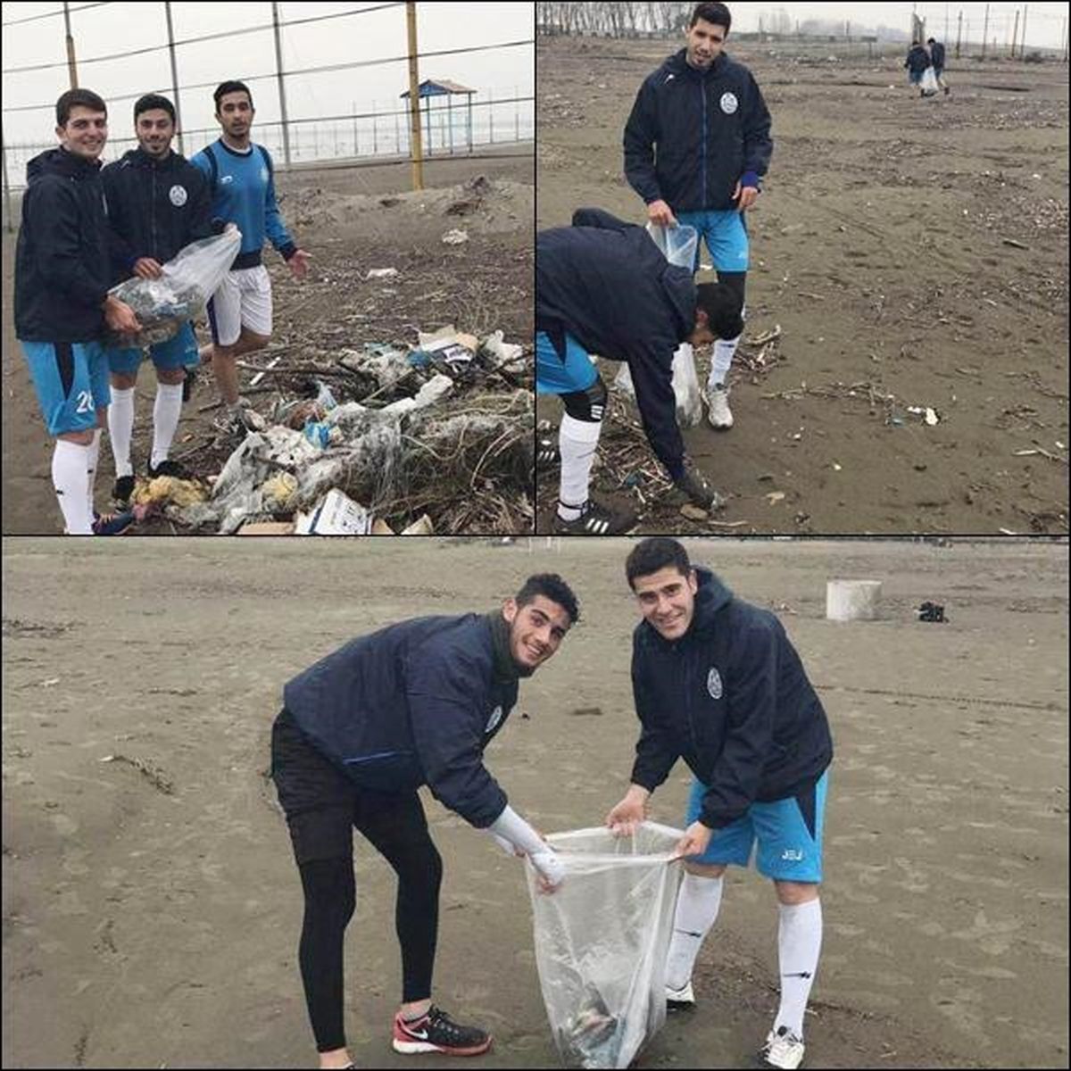 حرکت ارزشمند بازیکنان ملوان در ساحل انزلی +عکس