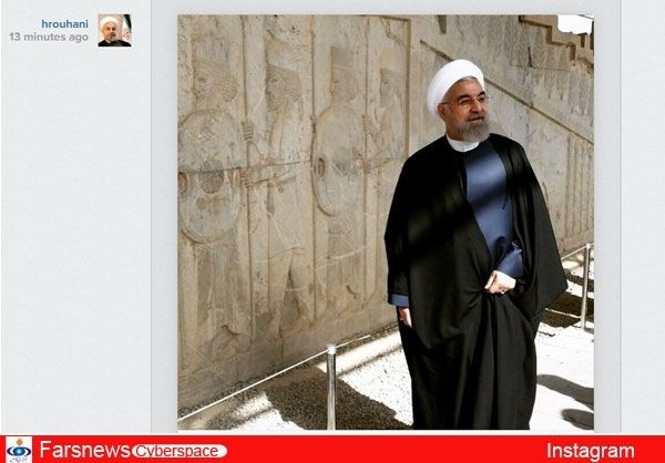 پیام جدید روحانی از تخت جمشید/عکس