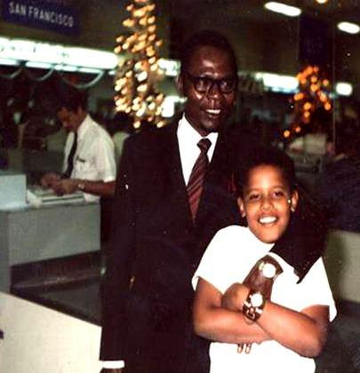 باراک اوباما با پدر واقعی‌اش/عکس