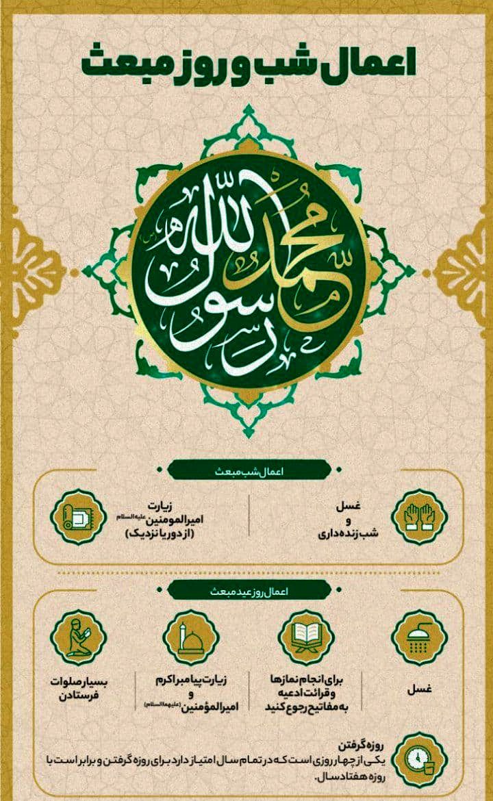 اعمال شب و روز مبعث