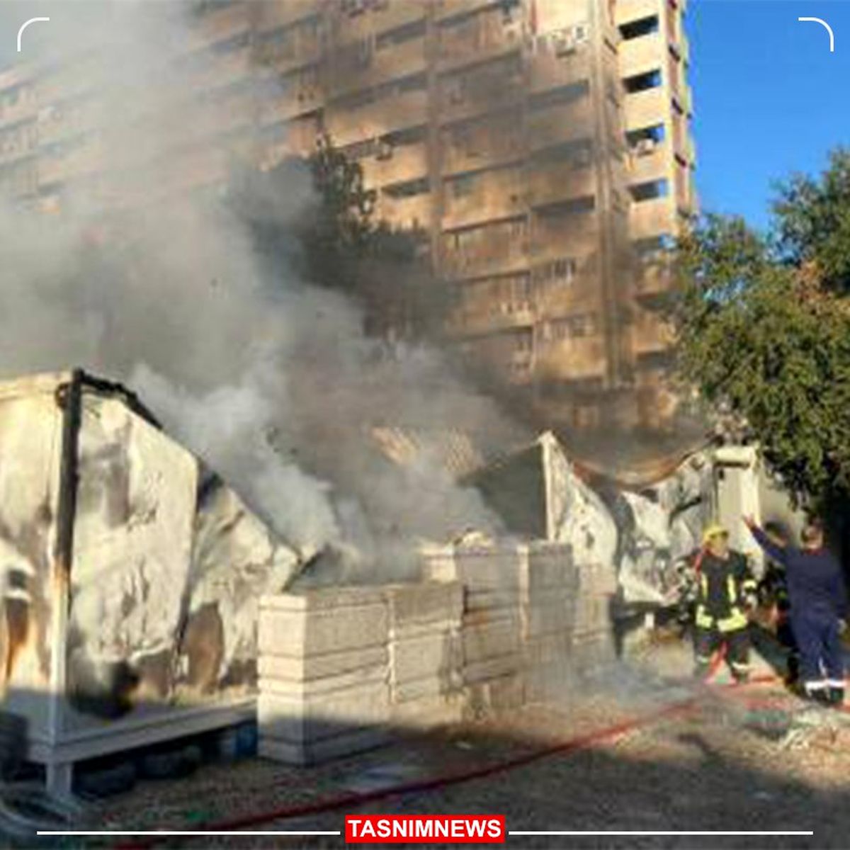 آتش‌سوزی نزدیکی سفارت ایران در بغداد