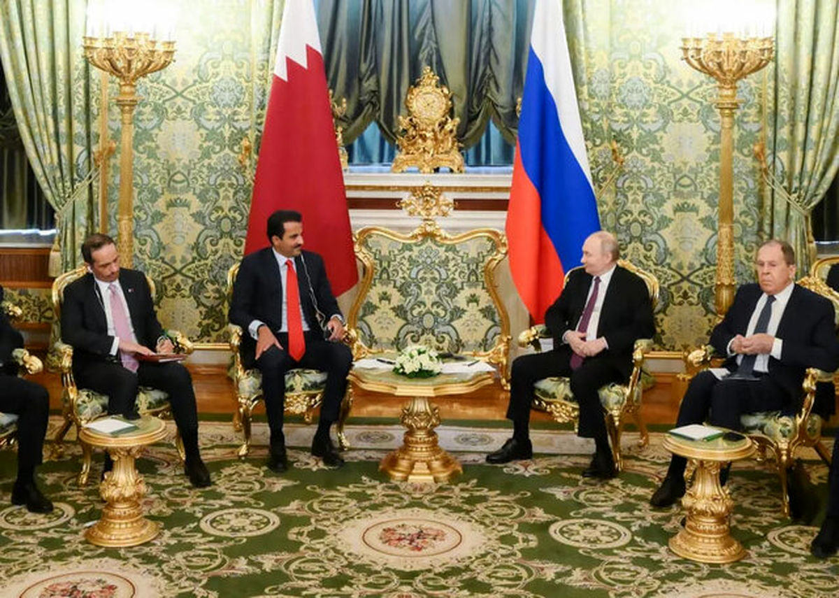 امیر قطر در دیدار پوتین: کشتار در غزه باید متوقف شود/پوتین: علاقه‌مندیم سوریه یک کشور مستقل باقی بماند