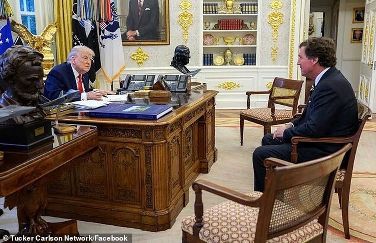 جنجال دیدار دوباره تاکر کارلسون با ترامپ | جنگ داخلی آمریکا شعله‌ور می شود؟
