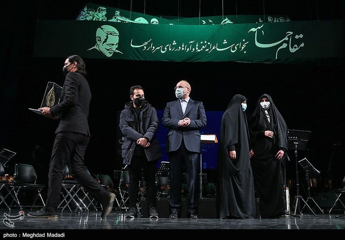 حضور قالیباف و خانوادۀ شهید سلیمانی در رویداد مقام حماسه»