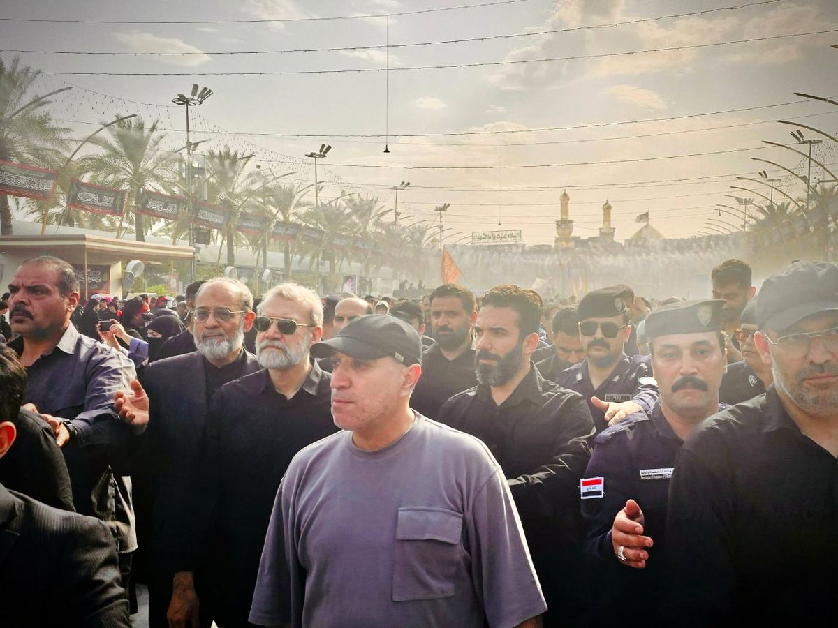 حضور علی لاریجانی در بین الحرمین +عکس