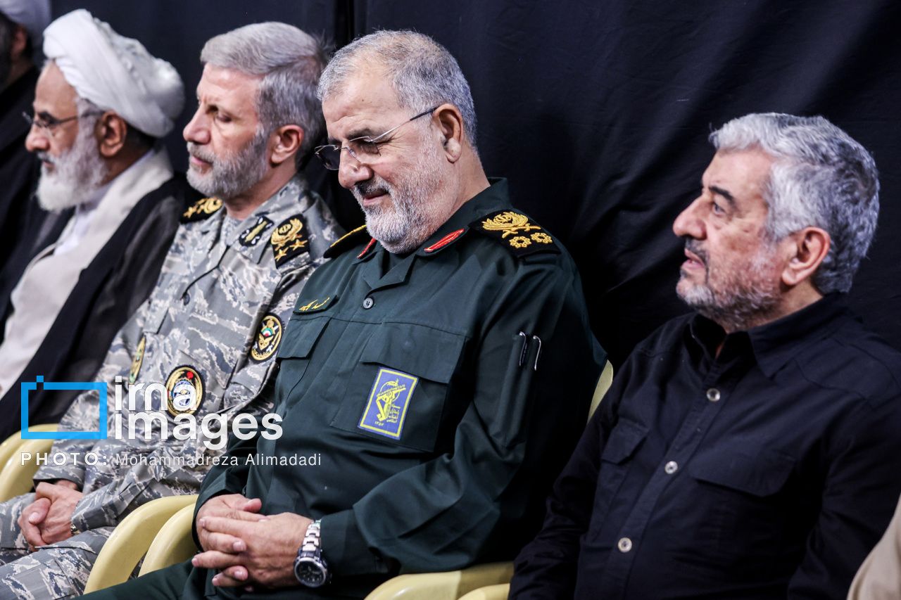 مراسم چهلمین روز شهادت سپهبد باقری/حضور سردار قاآنی در مراسم چهلمین روز شهادت شهید باقری +فیلم