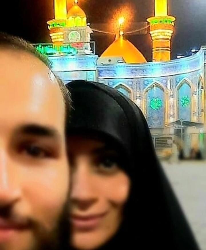 عکس خبرساز الهام چرخنده و شوهر روحانی اش در کربلا در روز تاسوعا 