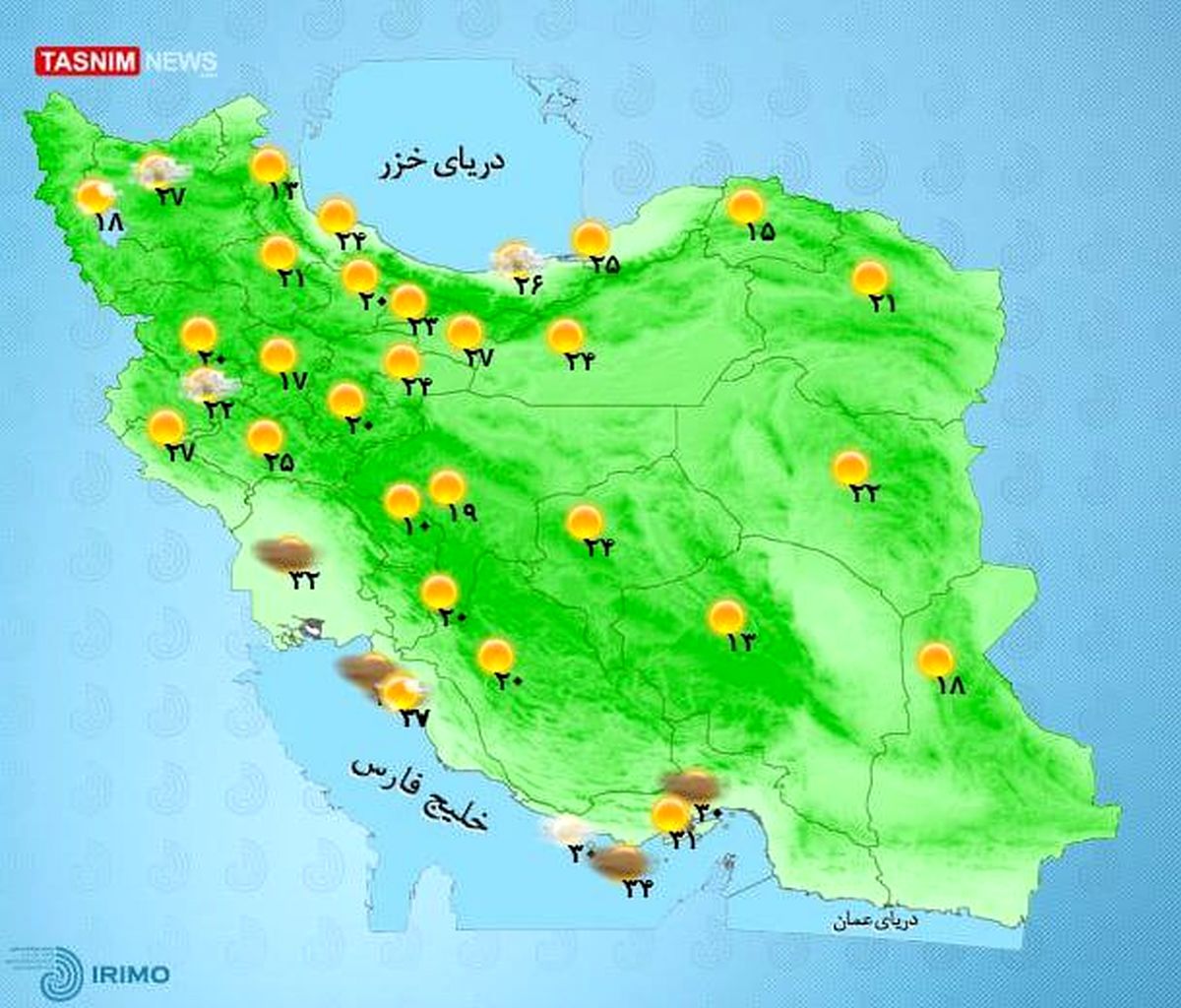بارش پراکنده باران در شمال غرب کشور