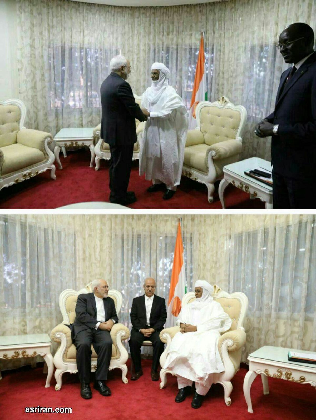 لباس متفاوت نخست وزیر نیجر در دیدار با ظریف +عکس
