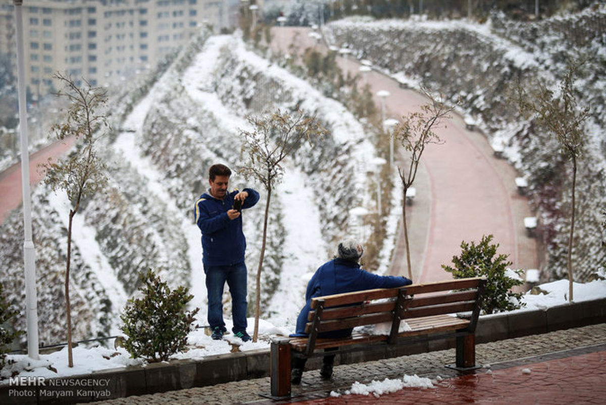 گزارش تصویری: بارش برف امروز تهران