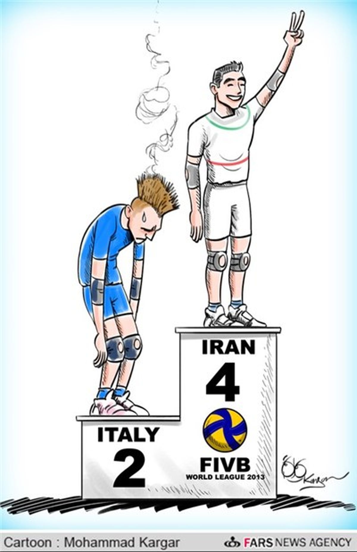 نمایش قدرت ایران در برابر ایتالیا!/کارتون