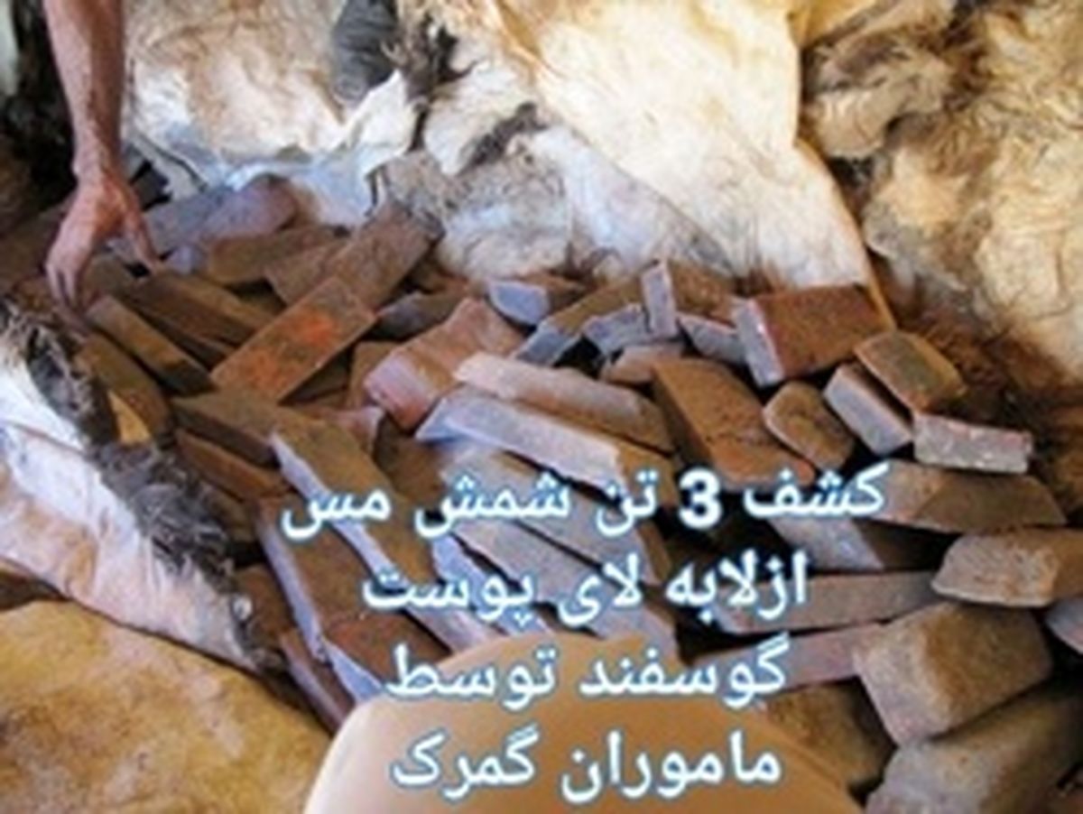 کشف ۳ تُن شمش مس در لابلای پوست گوسفند