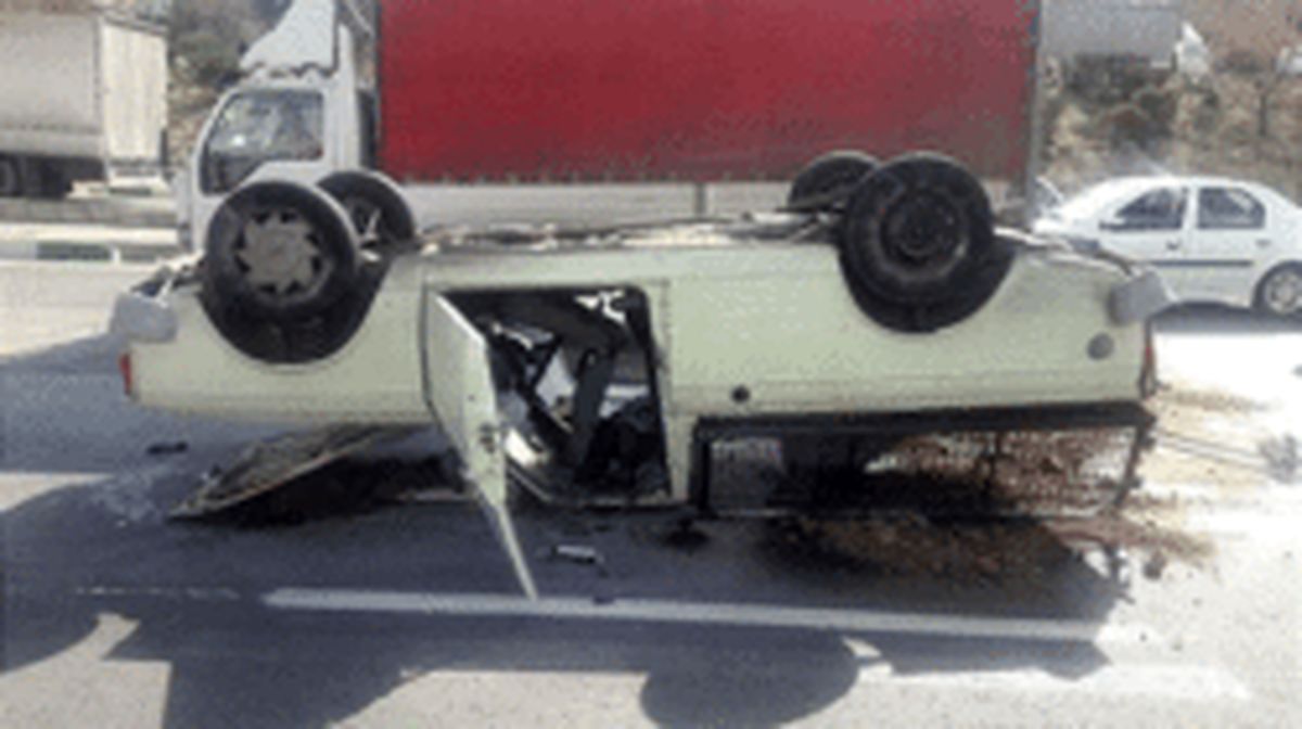 صحنه عجیب یک تصادف وحشتناک در سعادت آباد +تصاویر