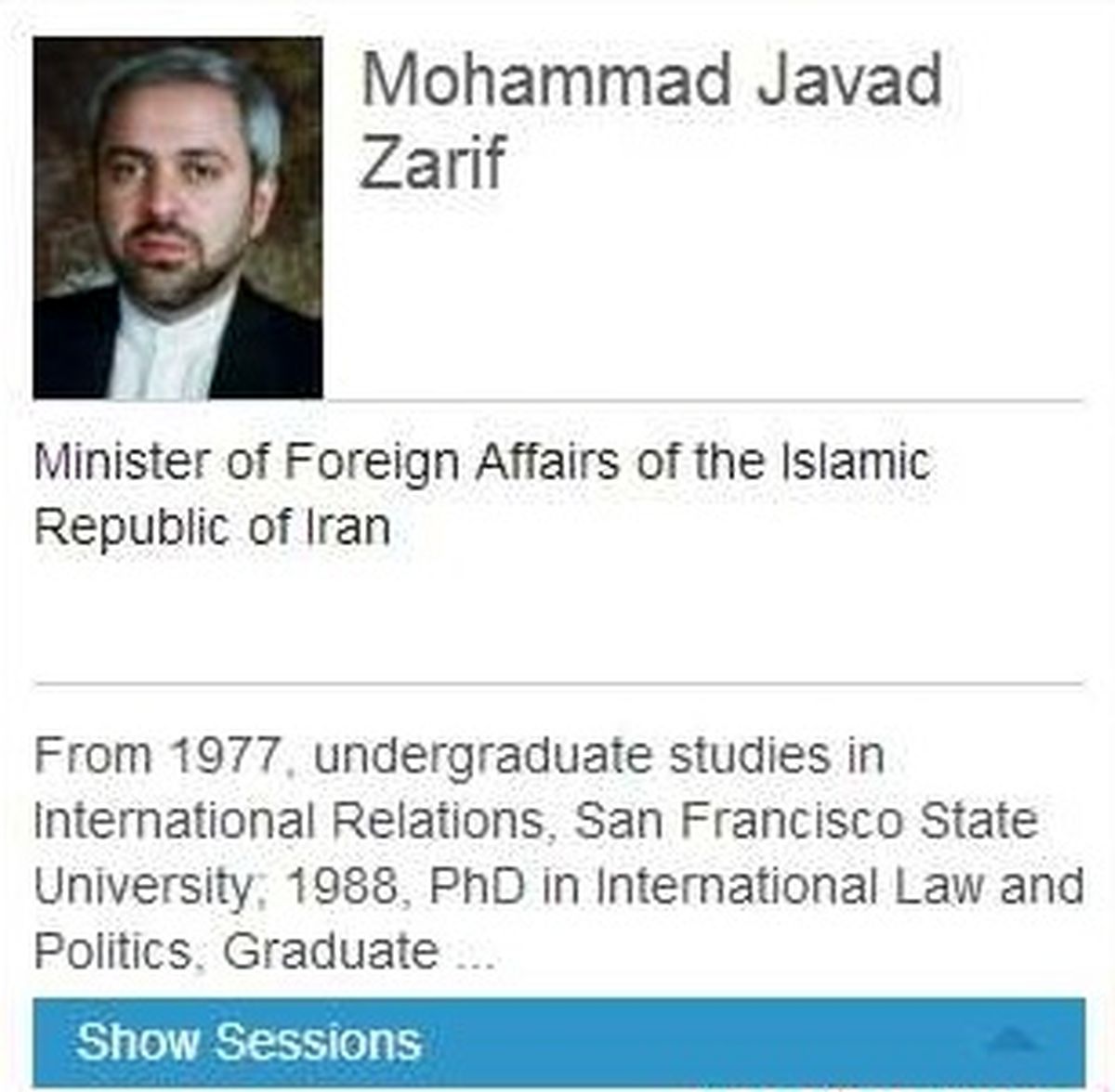 عکس پرسنلی ظریف در۱۸سال پیش