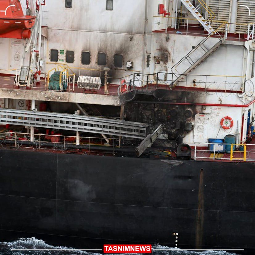 تصویری از آسیب‌دیدگی کشتی آمریکایی