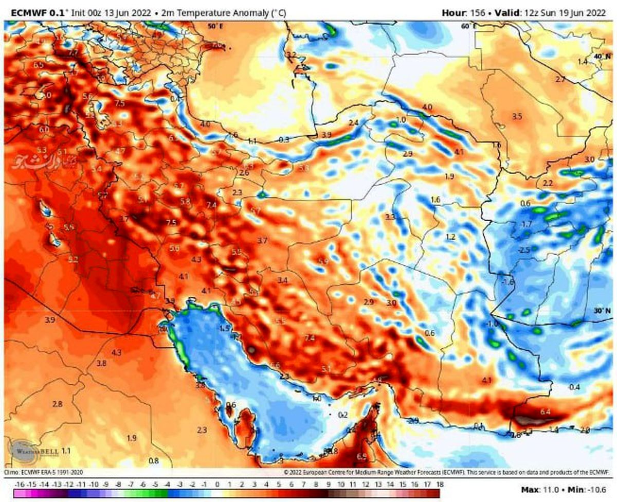  فوران گرما از اواخر هفته
