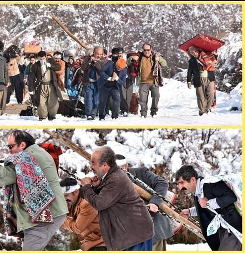 عکس: بازیگران «نون .خ» در برف و سرمای کردستان