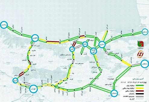 ترافیک سنگین در محور‌های شمالی