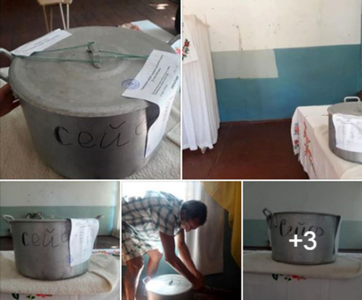 صندوق رای عجیب انتخابات اوکراین! +عکس