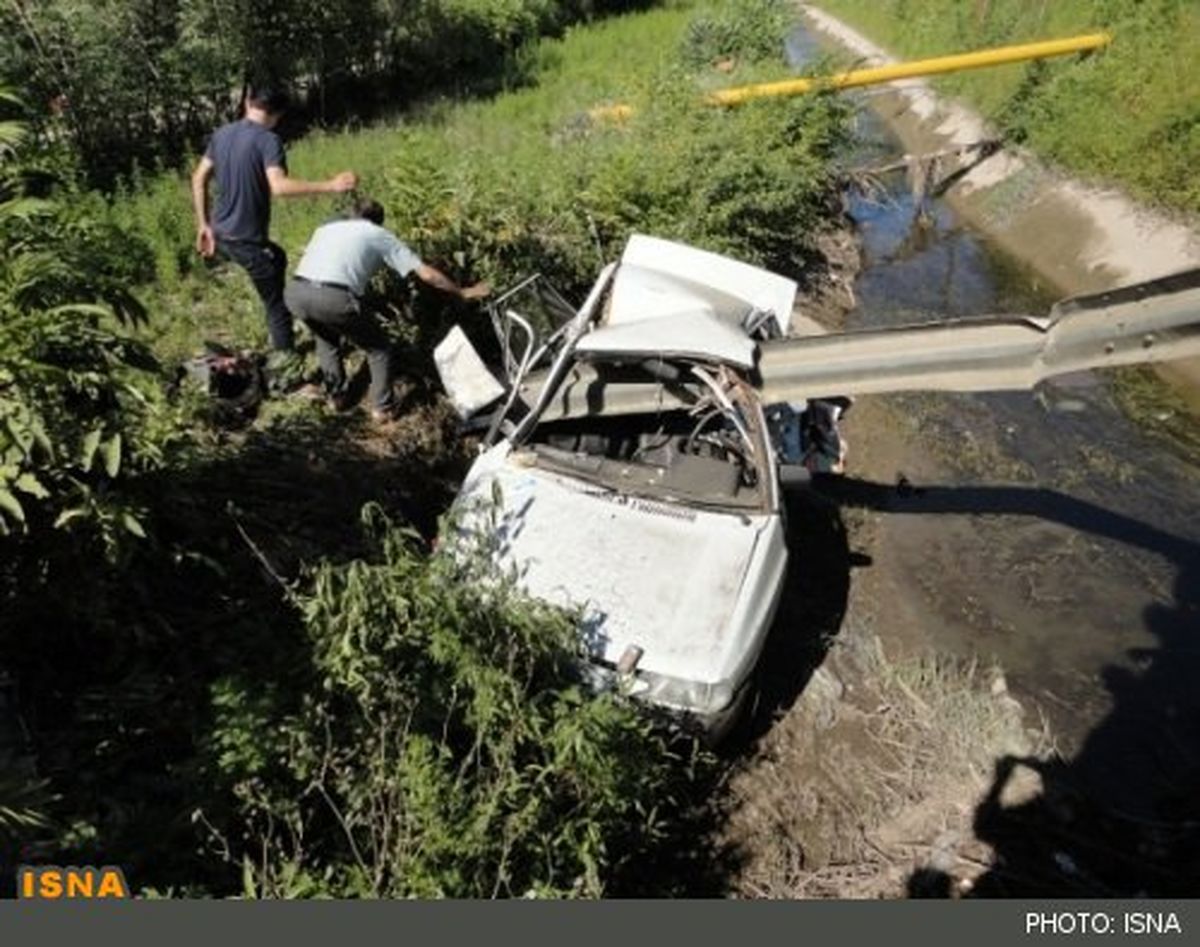 گاردریل، جان راننده پراید را گرفت +عکس