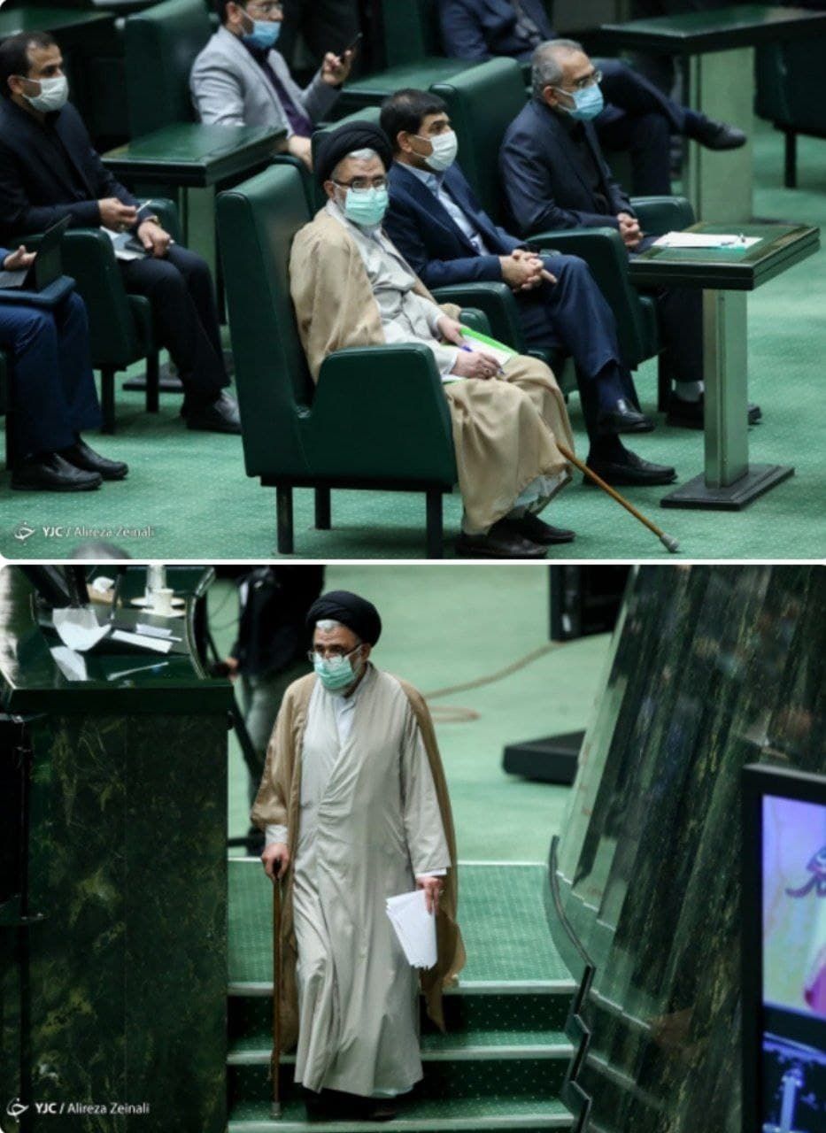 خطیب، وزیر پیشنهادی اطلاعات با عصا +عکس