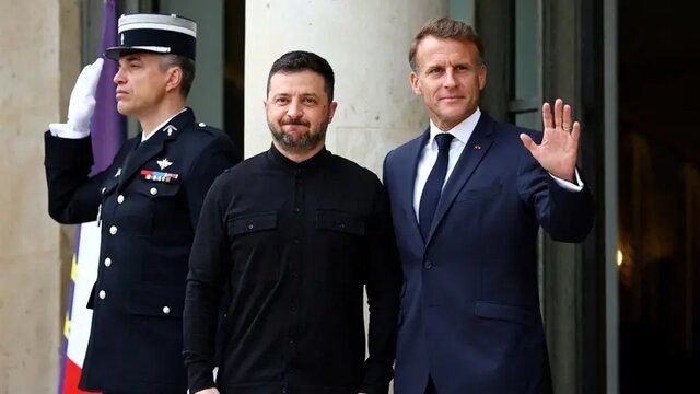 درخواست زلنسکی از ماکرون برای تقویت پدافند اوکراین