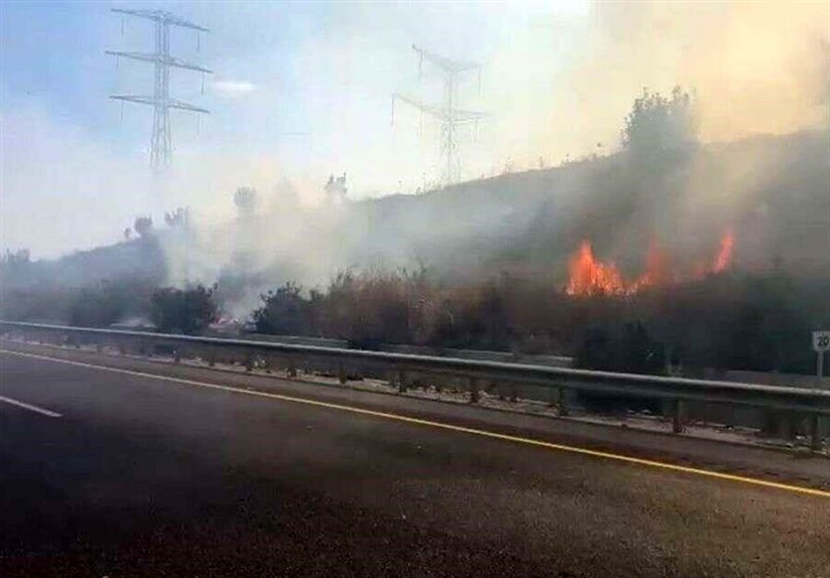 آتش سوزی گسترده در اطراف قدس 