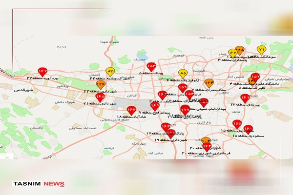 هوای شهر تهران در آستانه وضعیت قرمز