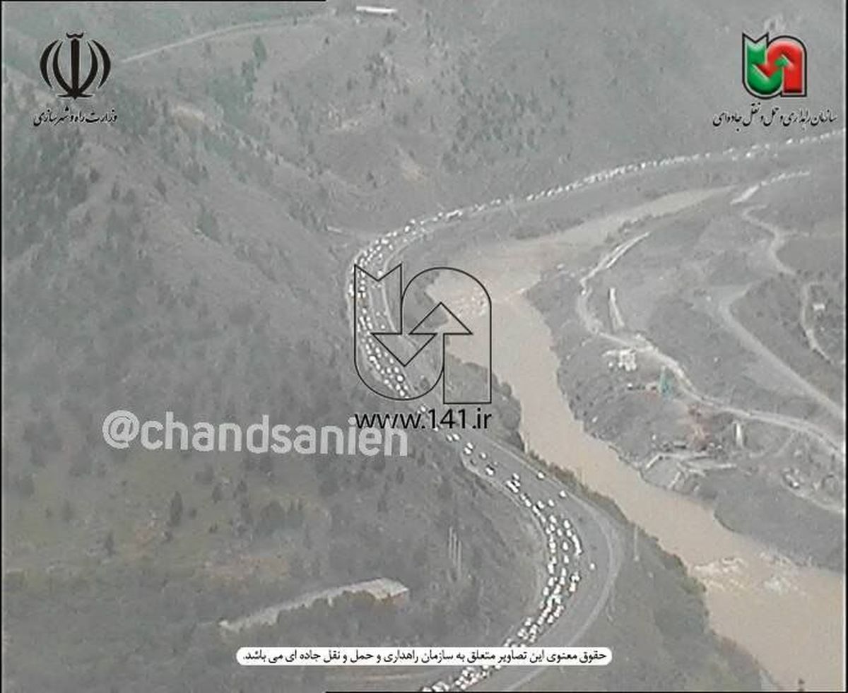 عکس عجیب از ترافیک سنگین در بزرگراه شمال ورودی رودبار