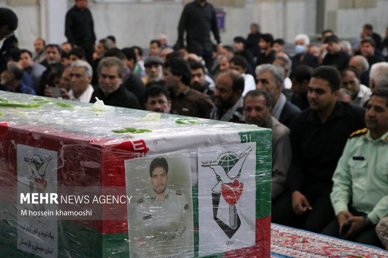 مراسم تشییع شهدای حادثه تروریستی دامن در شهر زابل