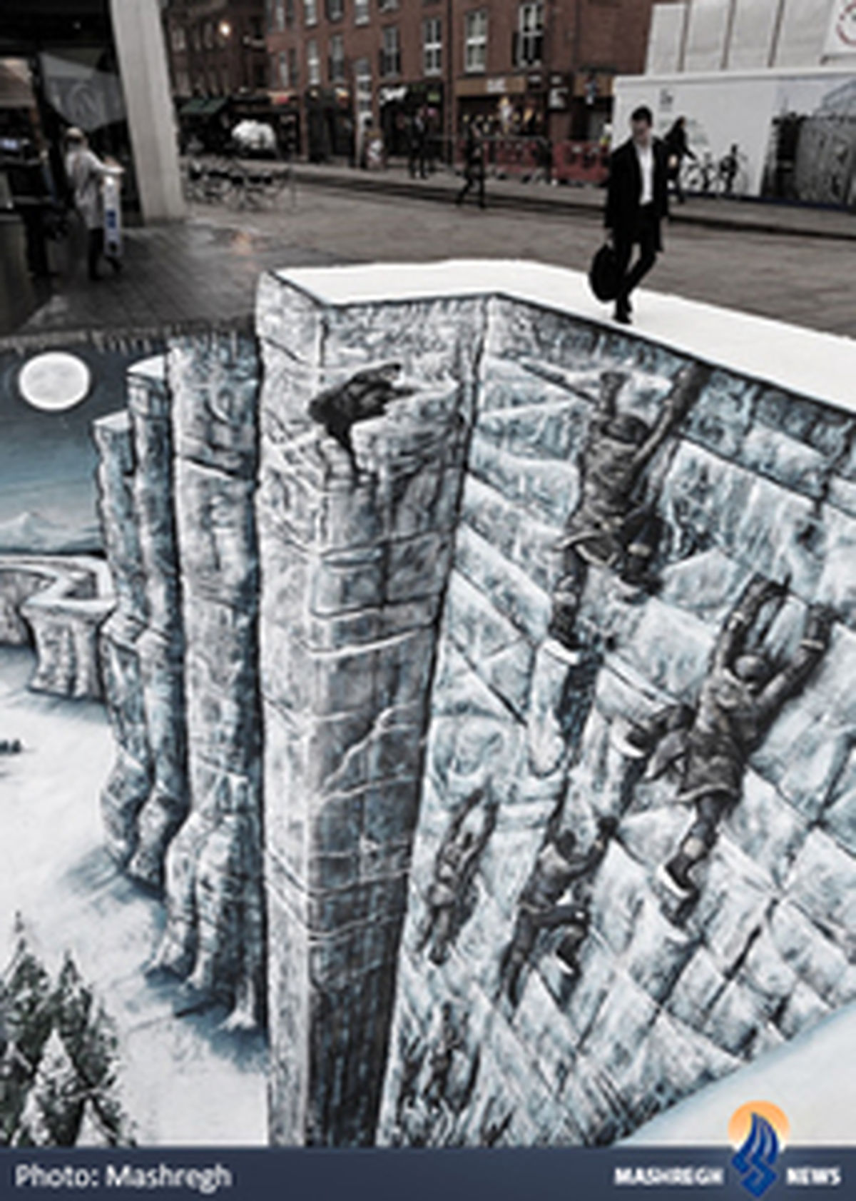 نقاشی جالب سه بعدی در خیابان‌