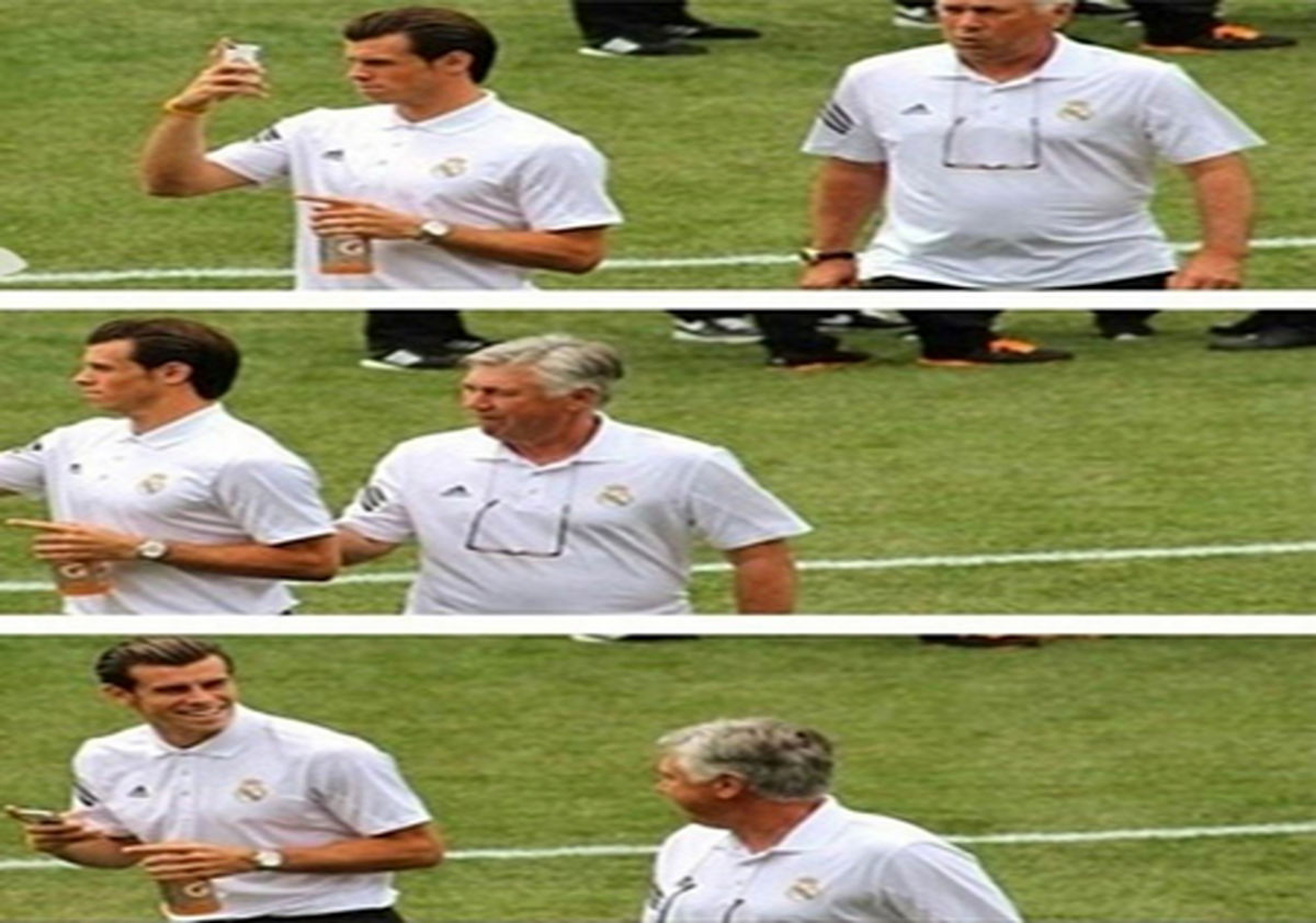 شوخی آنچلوتی با گرت بیل /عکس