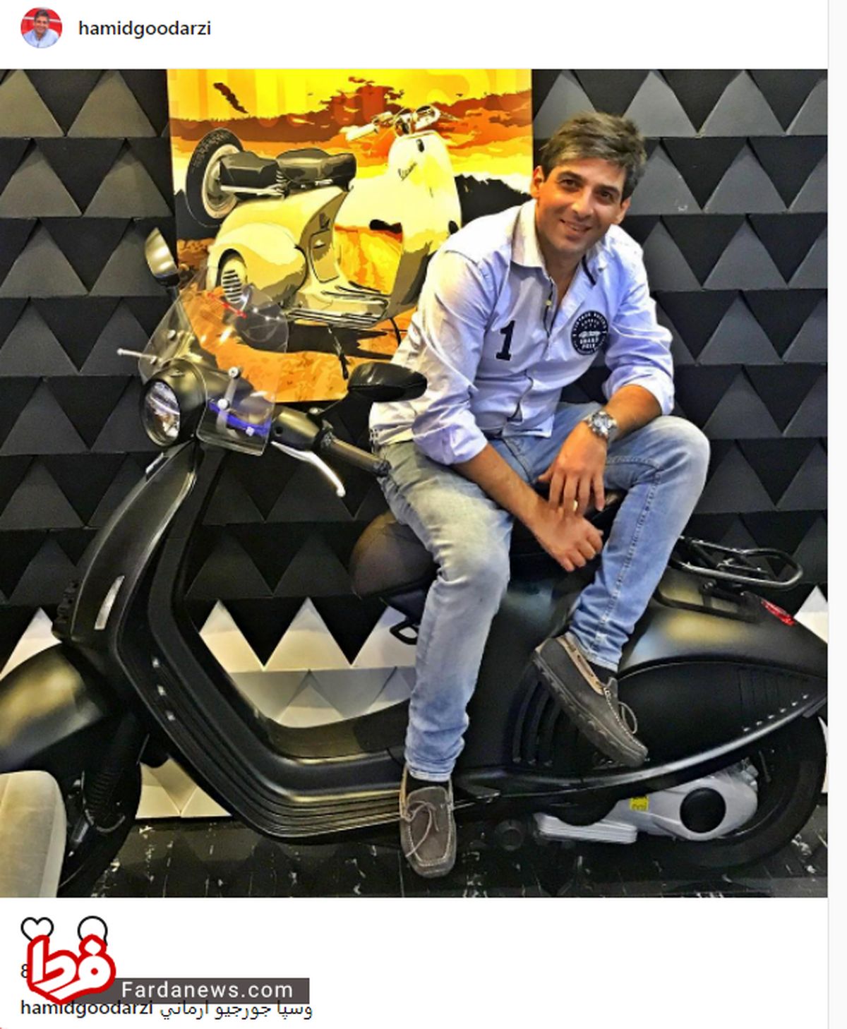 عکس: «حمید گودرزی» اینبار با یک موتور لوکس!