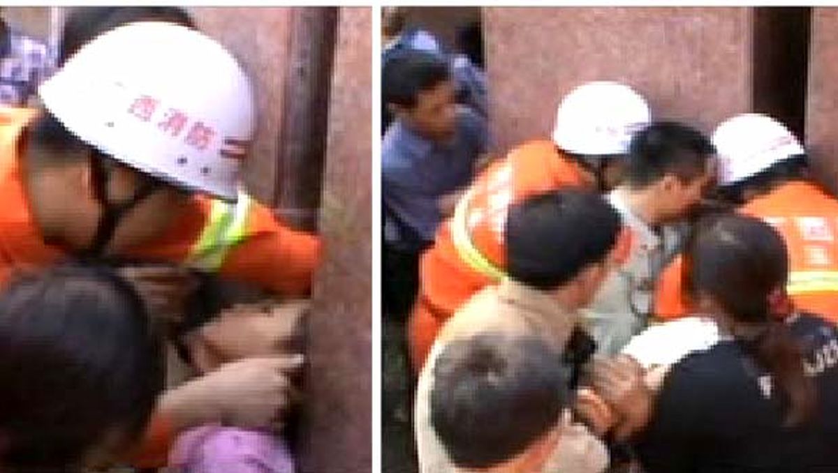 دردسر بچه ای که بین دو دیوار گیر کرد/عکس