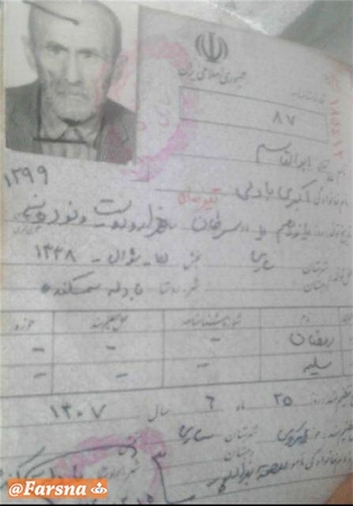 راز طول عمر مرد ۹۶ ساله میاندورودی +عکس