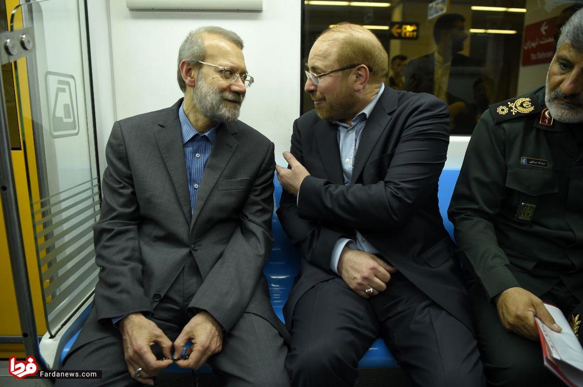 عکس: لاریجانی و قالیباف با مترو به فرودگاه رفتند