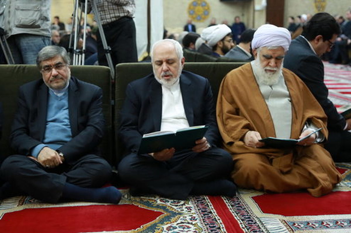 ناطق نوری و ظریف در مراسم ختم خواهر روحانی +عکس