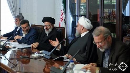 نخستین بگو بخند رئیسی و روحانی در کنار هم +عکس