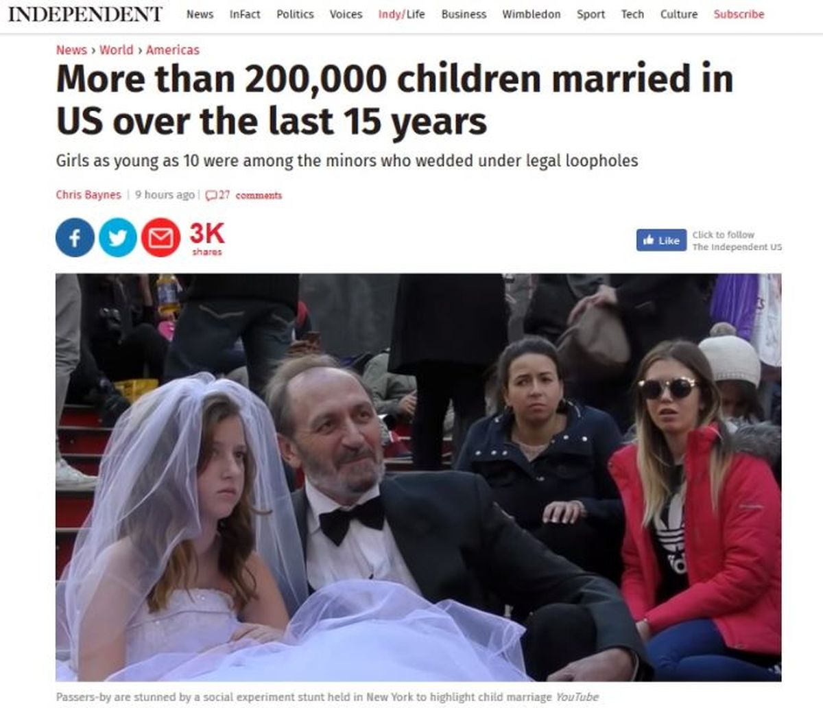 اگر می‌خواهید با کودکان ازدواج کنید، به آمریکا بروید!؟