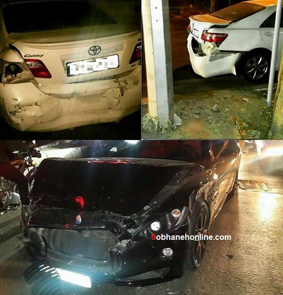 عکس: تصادف شدید مازراتی در تهران