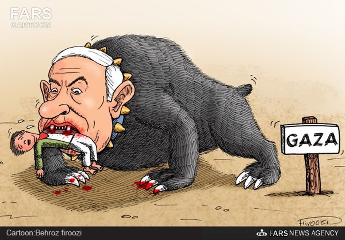 سایه شوم اسرائیل بر غزه/کارتون