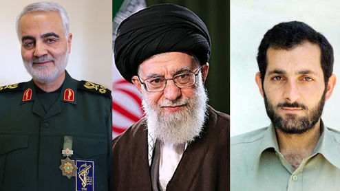 تصویری از شهید باکری و شهید سلیمانی در کنار رهبر انقلاب‌