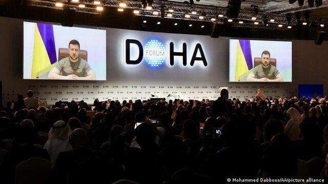 حضور ویدئویی غافلگیرکننده زلنسکی در اجلاس دوحه