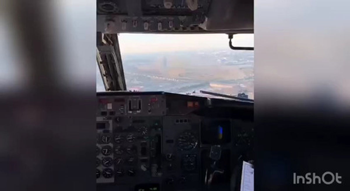 لحظه برخورد پرنده با هواپیما در فرودگاه مهرآباد +فیلم