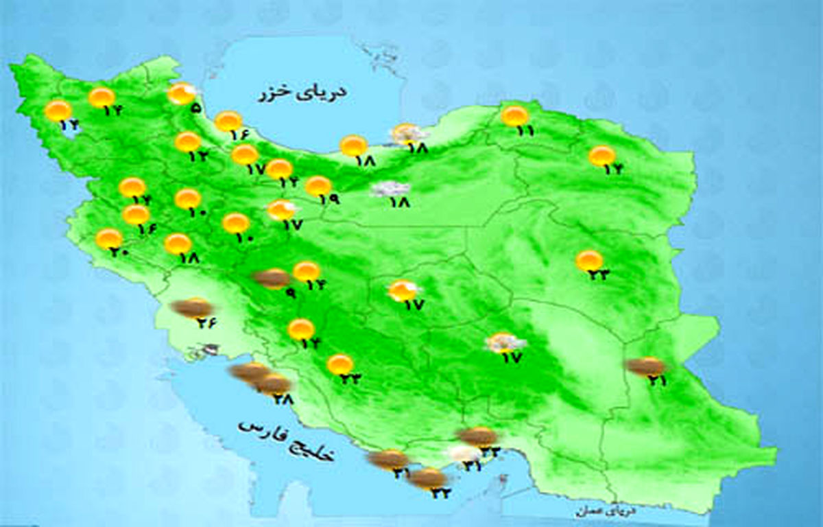 روند افزایشی دمای هوای تهران تا پایان هفته  +جدول