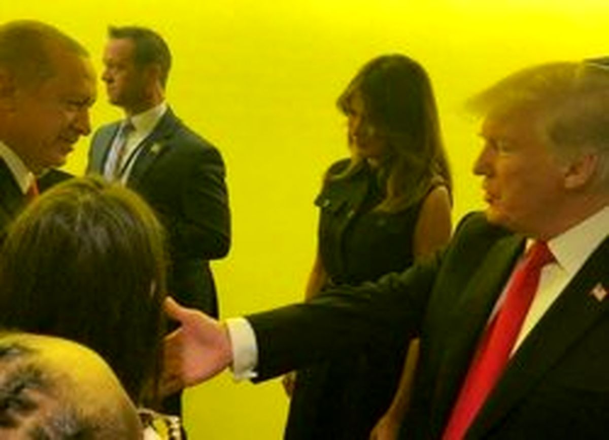 دیدار سرپایی اردوغان و ترامپ +عکس