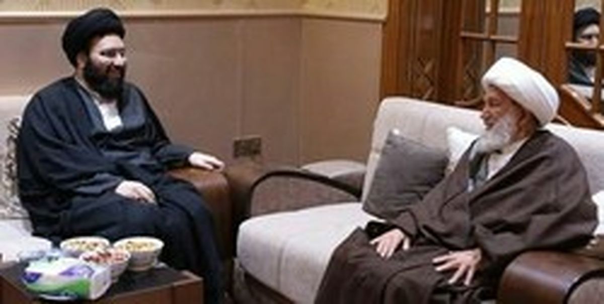 دیدار نوه امام خمینی(ره)با شیخ عیسی قاسم در عراق +عکس